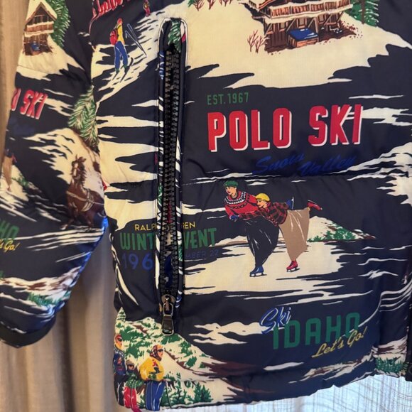 Ralph Lauren NWT Small Ski Print Puffy Winter Jacket Multi - Picture 8 of 10